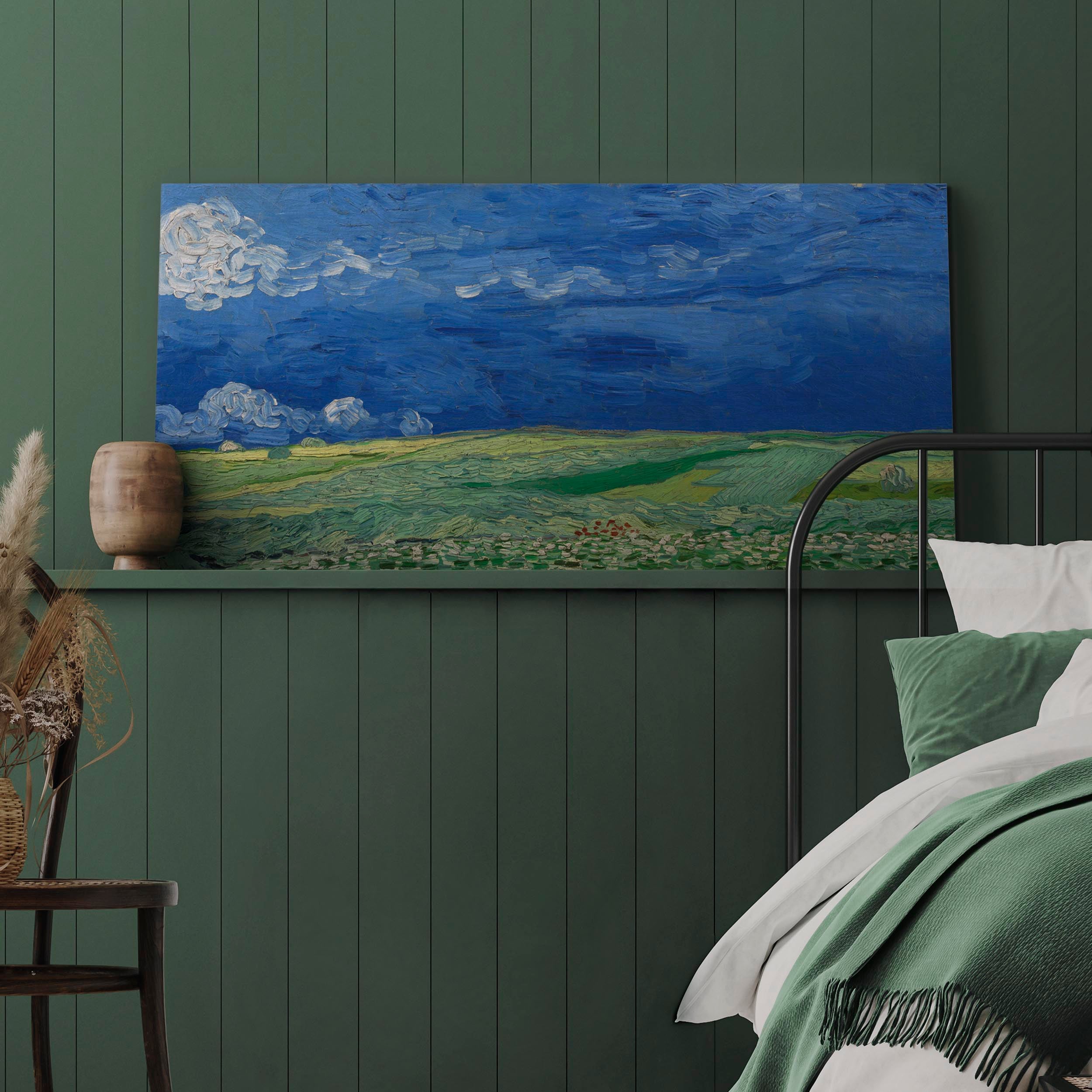 Canvas Print Wheatfield under Thunderclouds