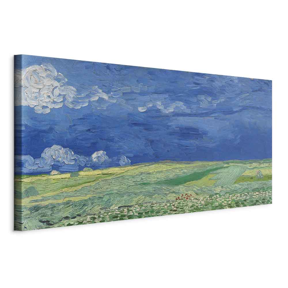 Canvas Print Wheatfield under Thunderclouds