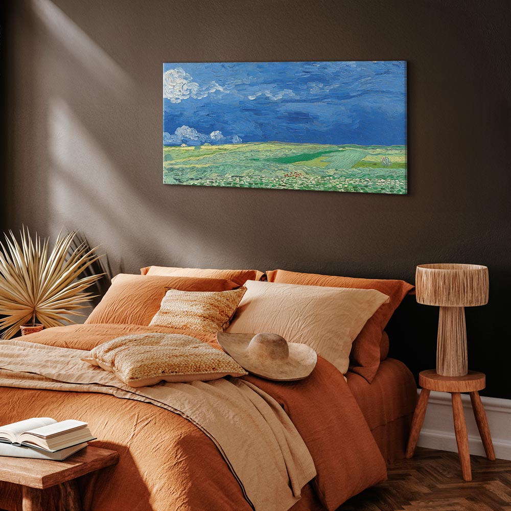 Canvas Print Wheatfield under Thunderclouds