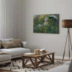 Monet In the Meadow Impressionist Canvas Print