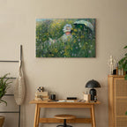 Monet In the Meadow Impressionist Canvas Print