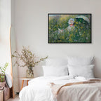 Monet In the Meadow Impressionist Canvas Print