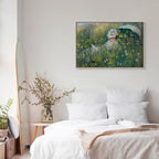 Monet In the Meadow Impressionist Canvas Print