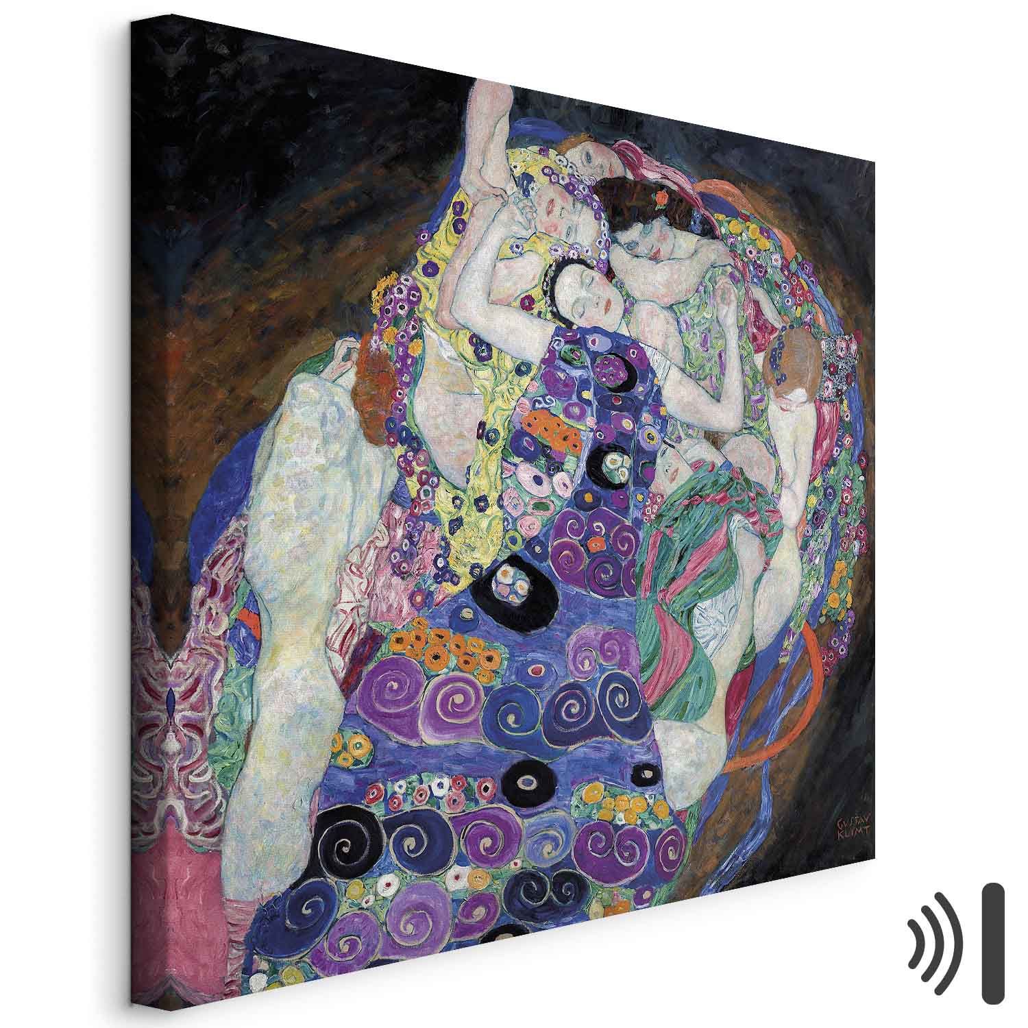Gustav Klimt Virgin Gold Multicolor Canvas Print