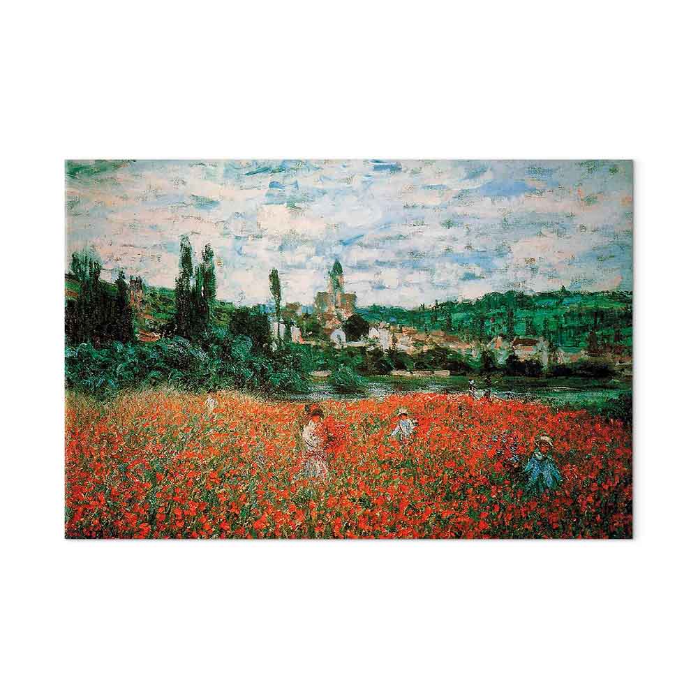 Monet Poppy Field near Vétheuil Impressionist Canvas Print