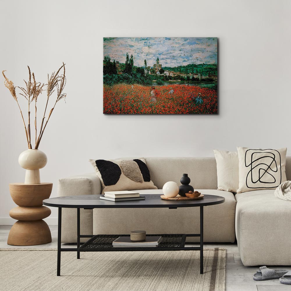 Monet Poppy Field near Vétheuil Impressionist Canvas Print