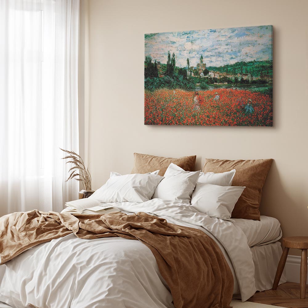 Monet Poppy Field near Vétheuil Impressionist Canvas Print