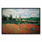 Monet Poppy Field near Vétheuil Impressionist Canvas Print