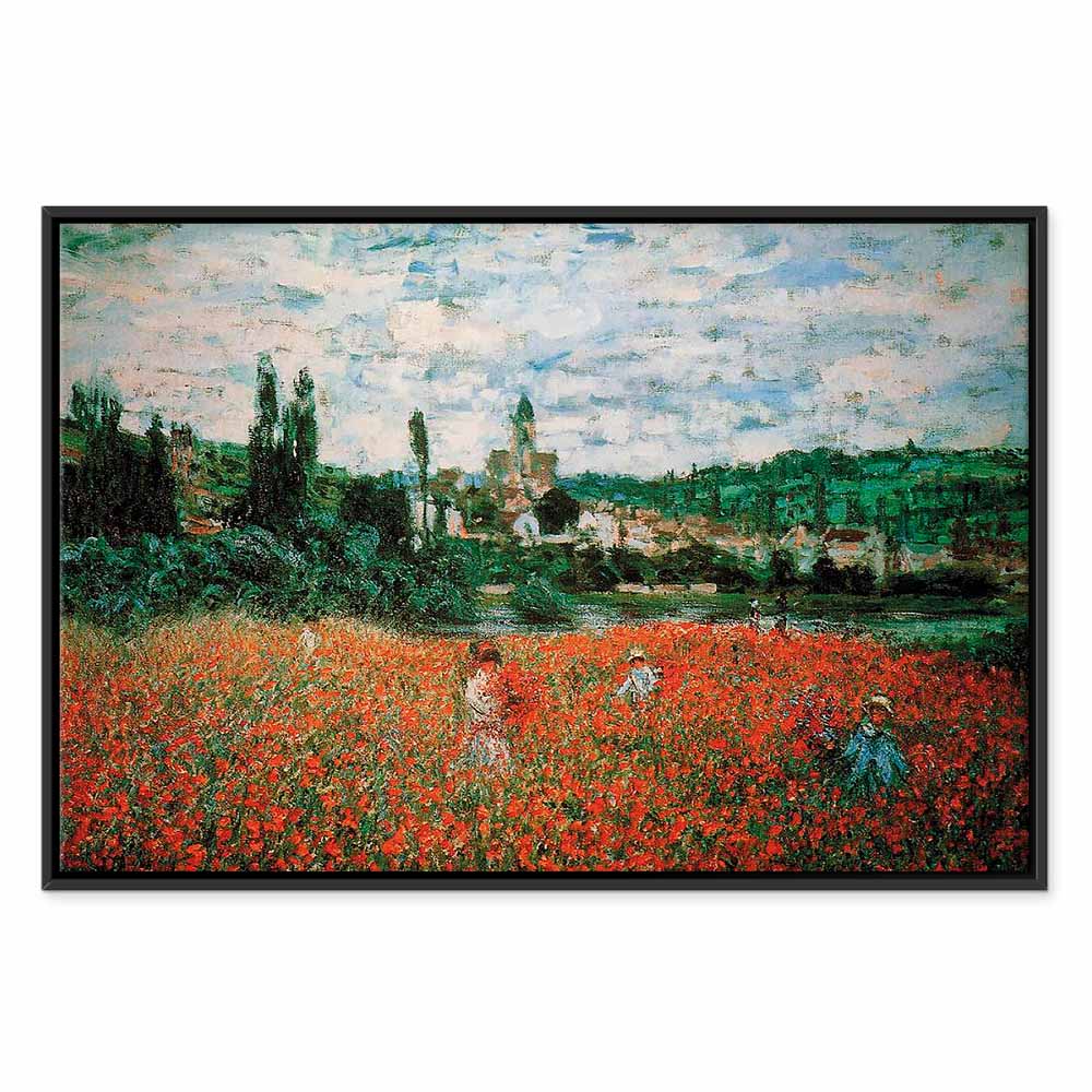 Monet Poppy Field near Vétheuil Impressionist Canvas Print