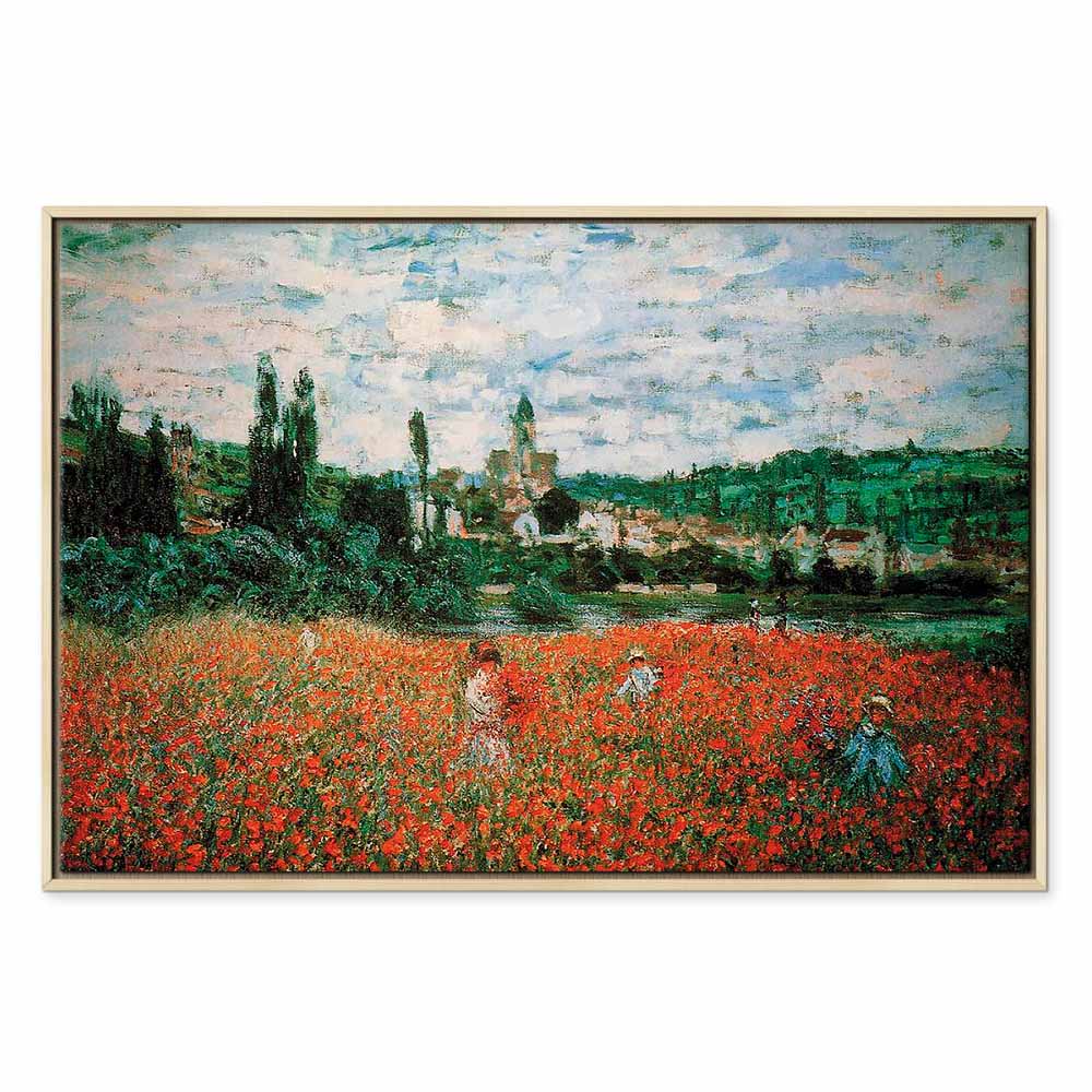 Monet Poppy Field near Vétheuil Impressionist Canvas Print