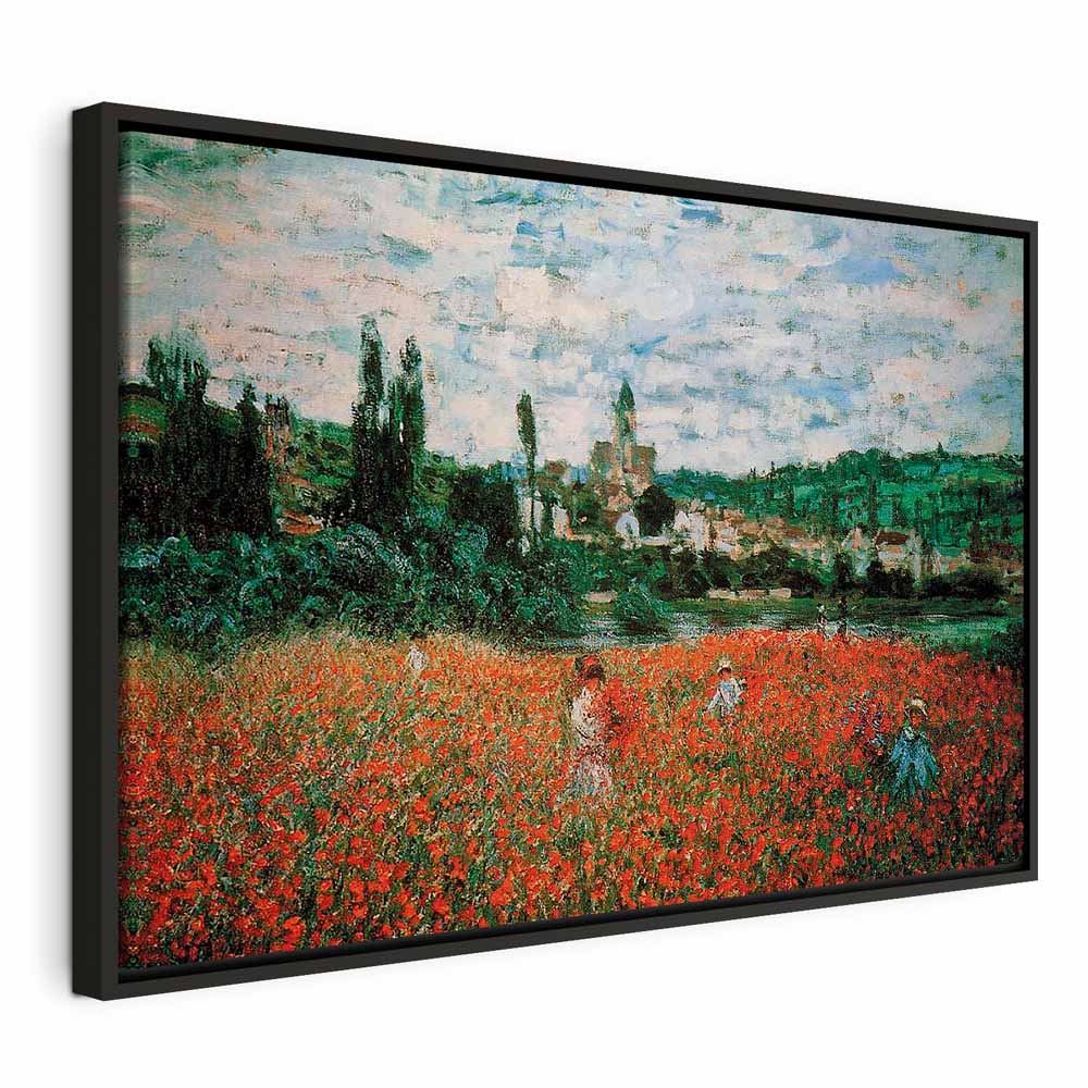 Monet Poppy Field near Vétheuil Impressionist Canvas Print
