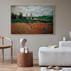 Monet Poppy Field near Vétheuil Impressionist Canvas Print