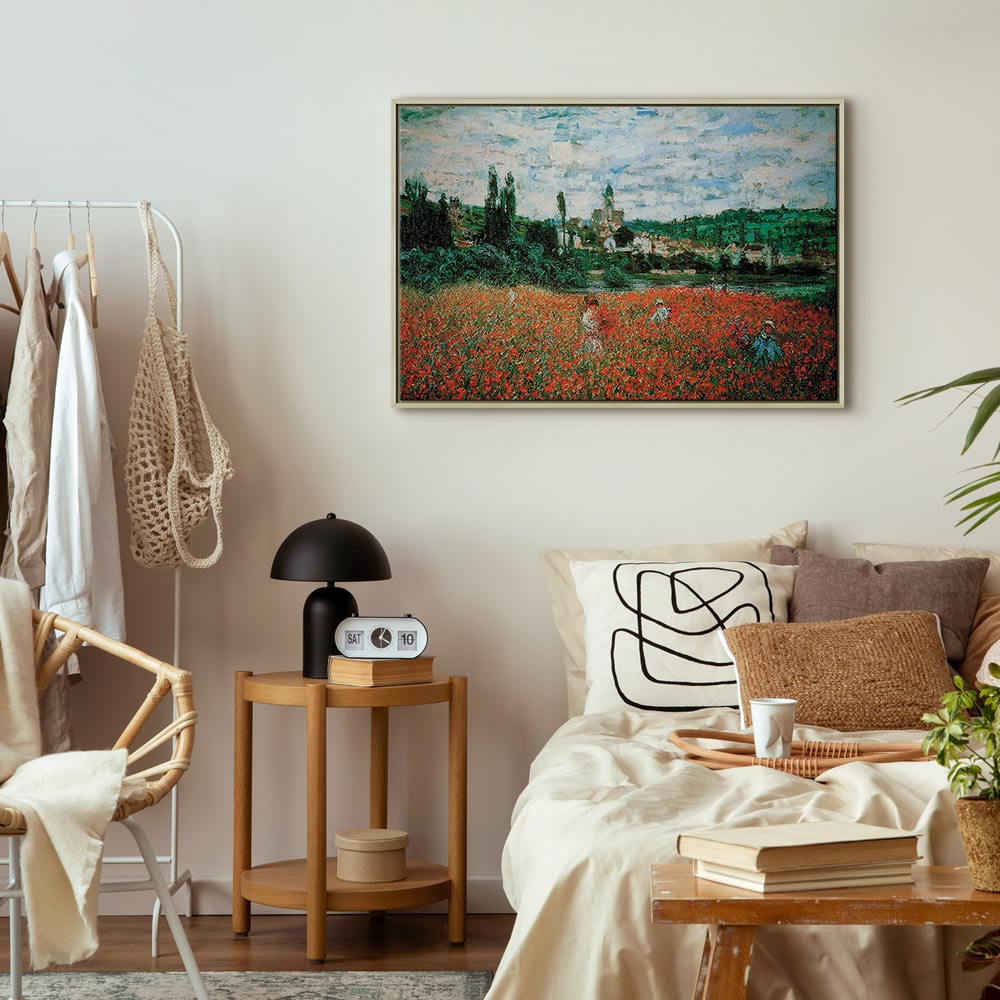 Monet Poppy Field near Vétheuil Impressionist Canvas Print