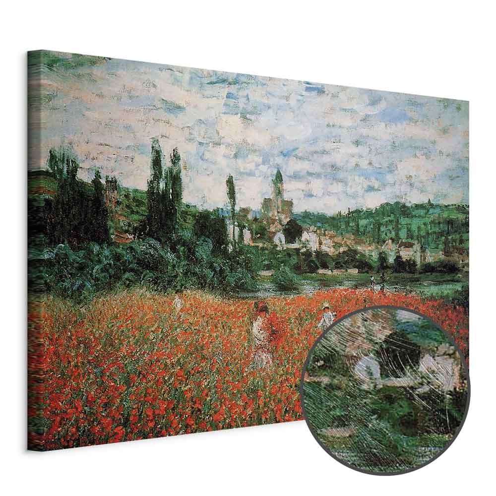Monet Poppy Field near Vétheuil Impressionist Canvas Print