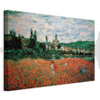 Monet Poppy Field near Vétheuil Impressionist Canvas Print