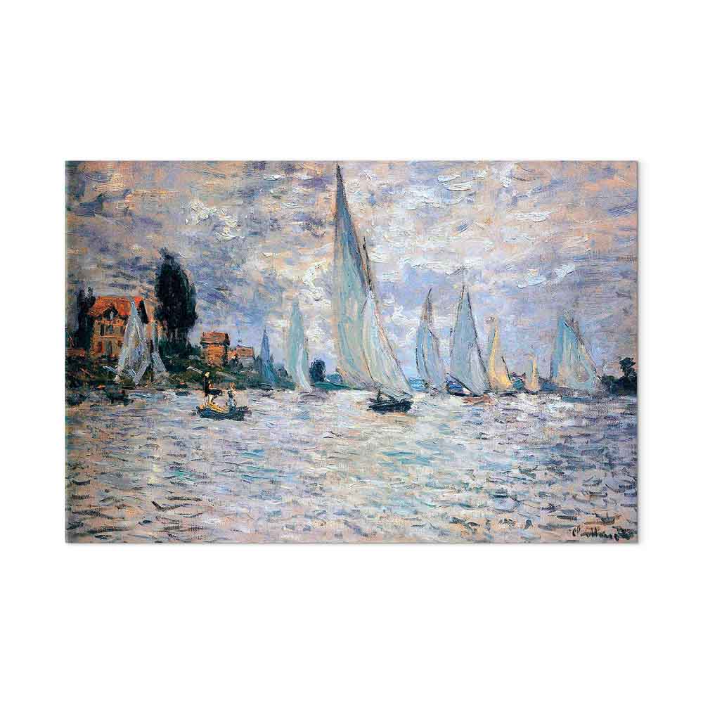 Monet Sailboats Regatta in Argenteuil Classic Canvas Print