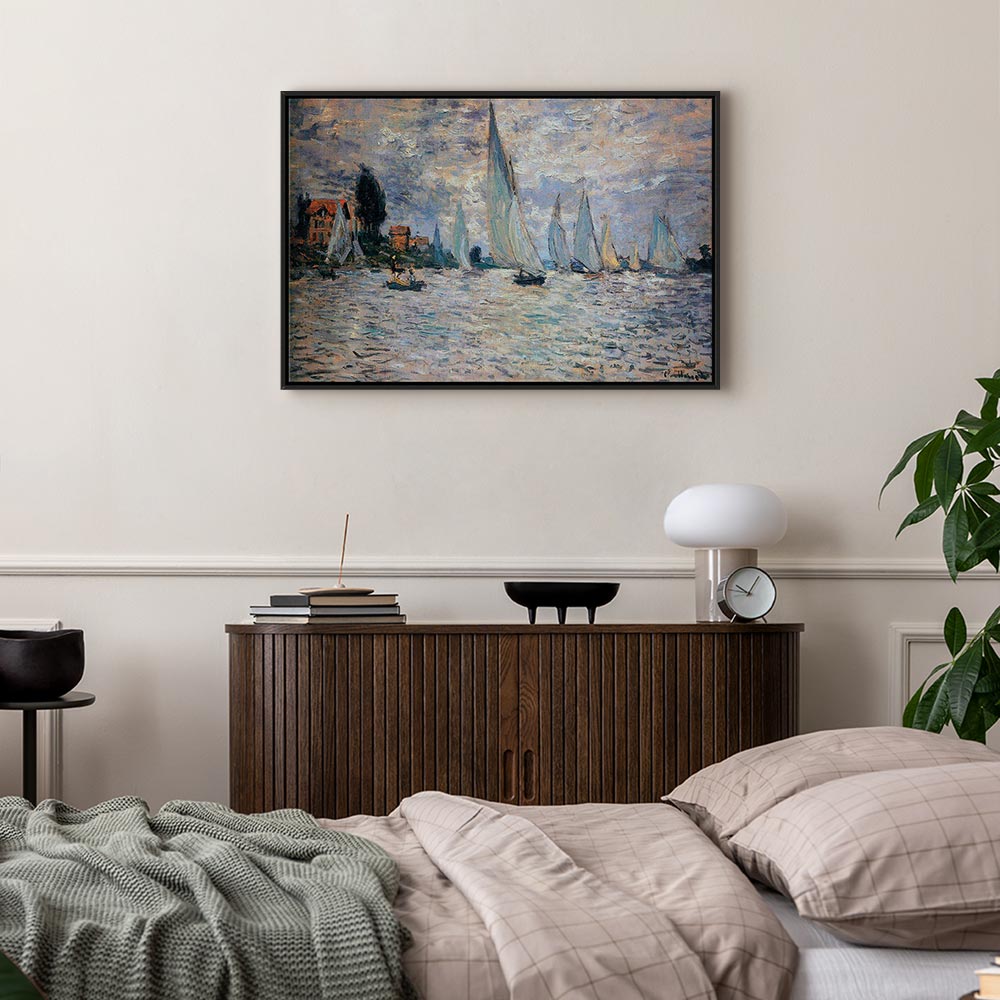 Monet Sailboats Regatta in Argenteuil Classic Canvas Print