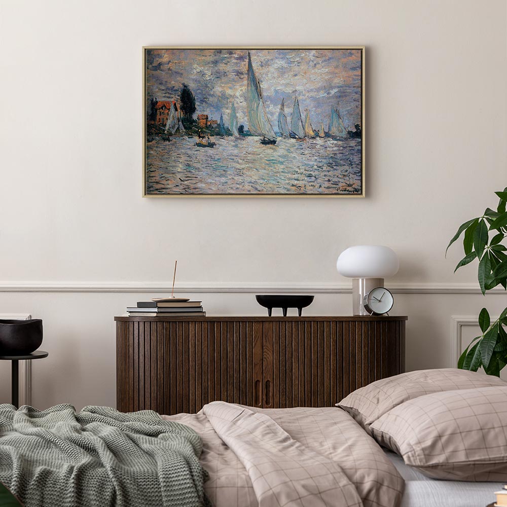 Monet Sailboats Regatta in Argenteuil Classic Canvas Print