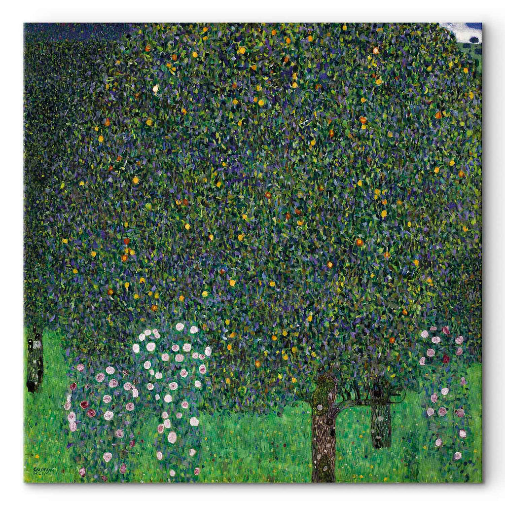 Klimt Roses in Forest Nature Canvas Print