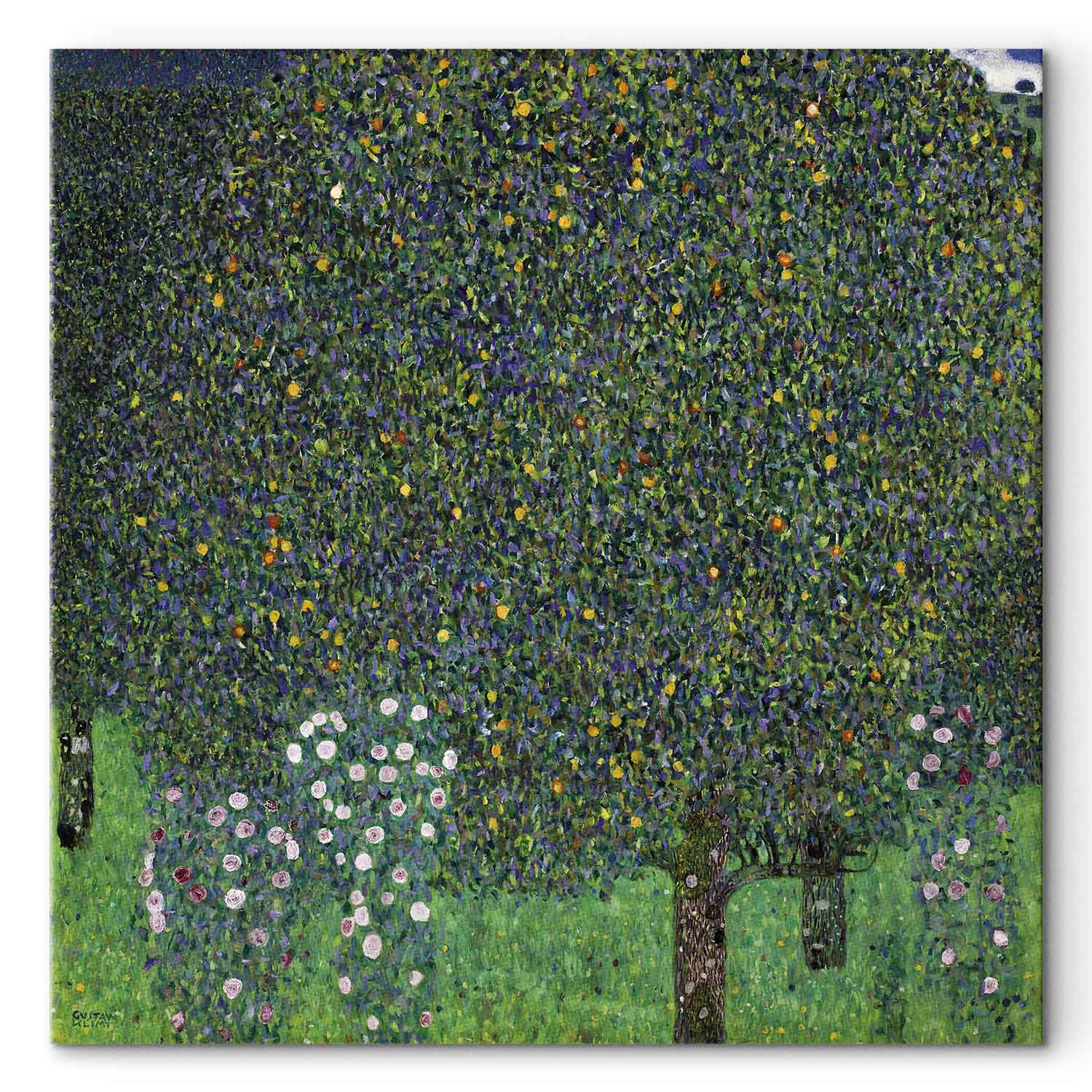 Klimt Roses in Forest Nature Canvas Print