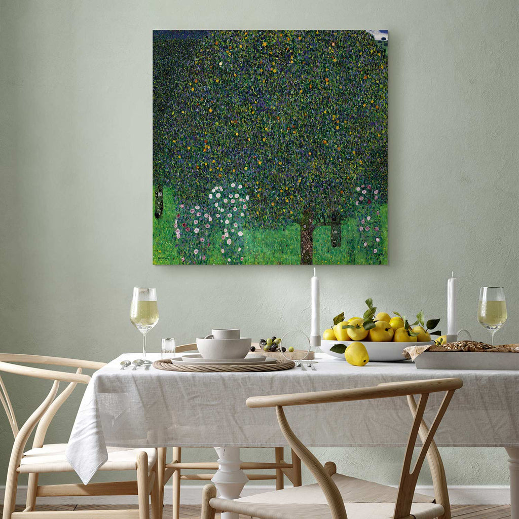 Klimt Roses in Forest Nature Canvas Print