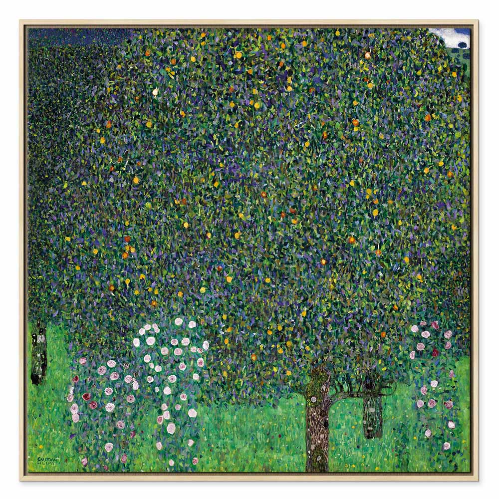 Klimt Roses in Forest Nature Canvas Print