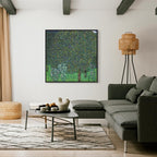 Klimt Roses in Forest Nature Canvas Print