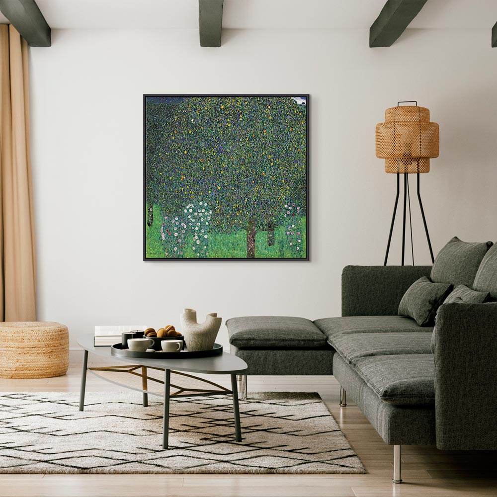 Klimt Roses in Forest Nature Canvas Print