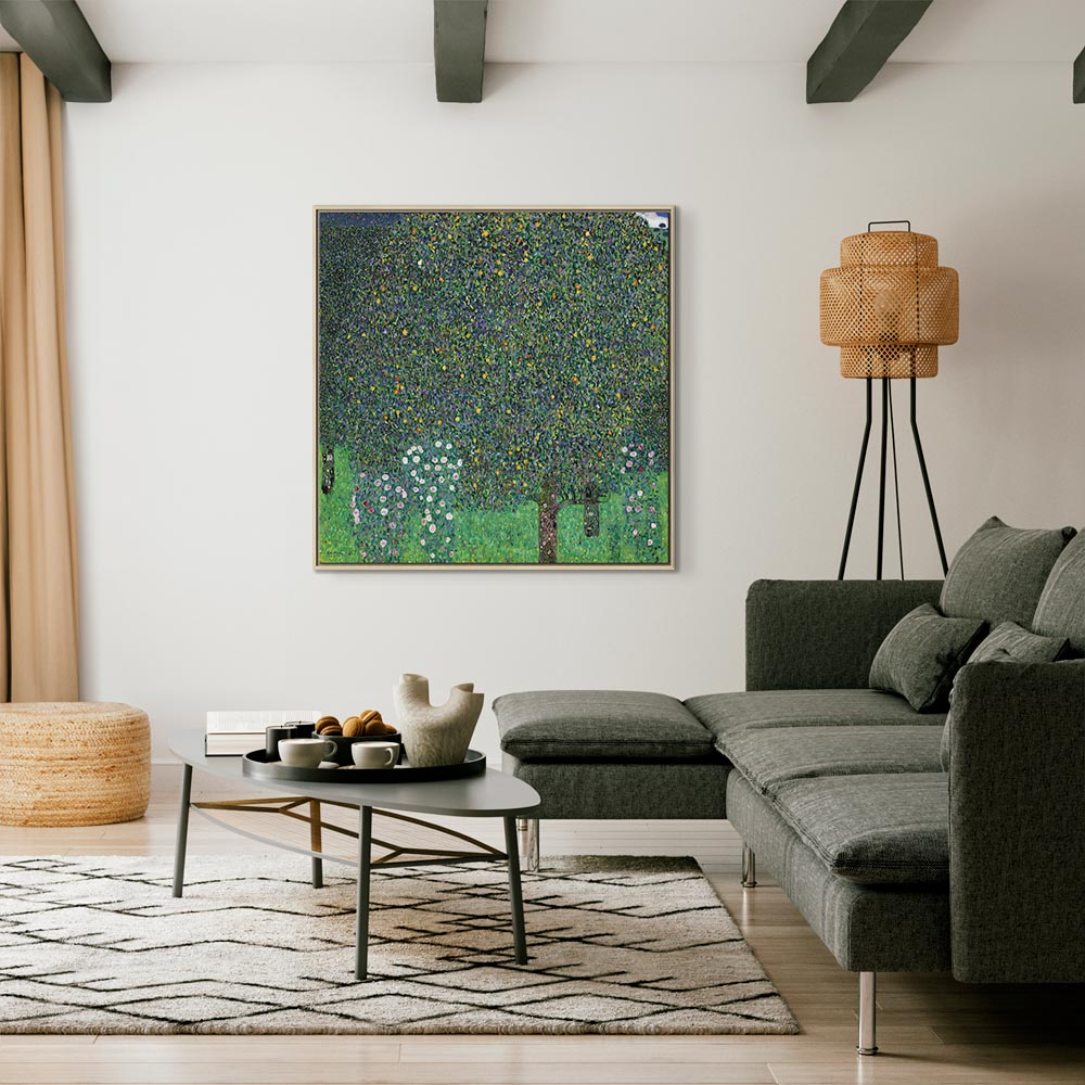 Klimt Roses in Forest Nature Canvas Print