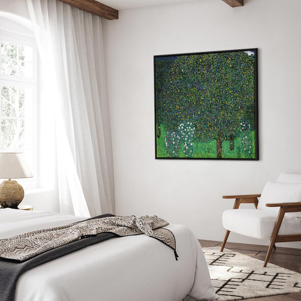 Klimt Roses in Forest Nature Canvas Print