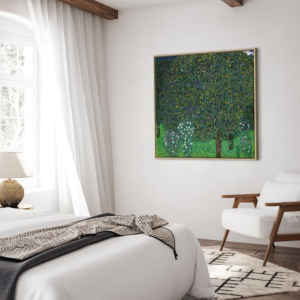 Klimt Roses in Forest Nature Canvas Print