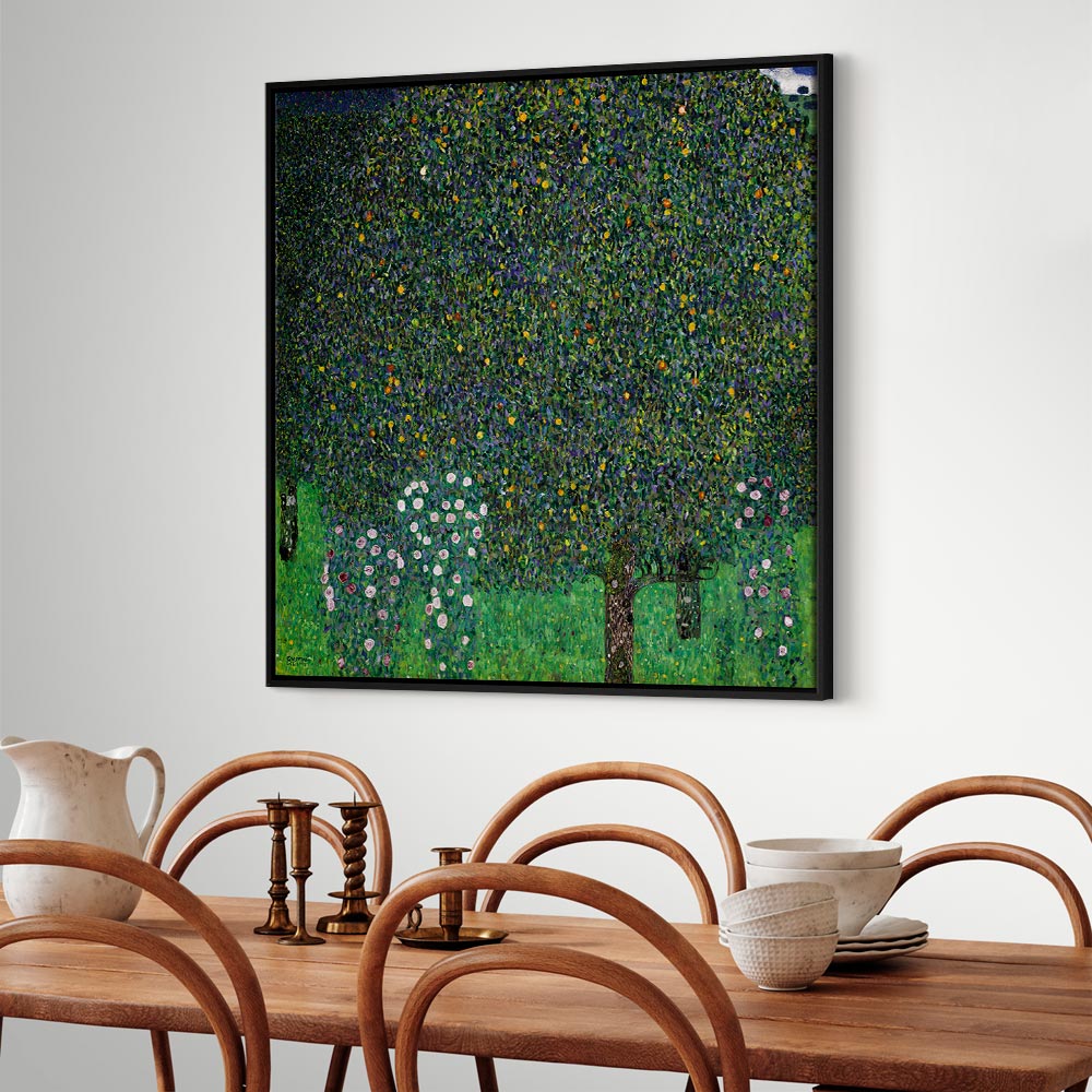 Klimt Roses in Forest Nature Canvas Print