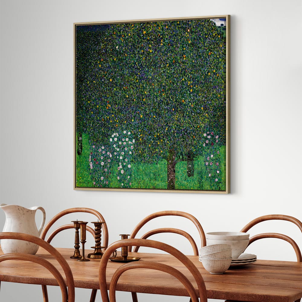 Klimt Roses in Forest Nature Canvas Print