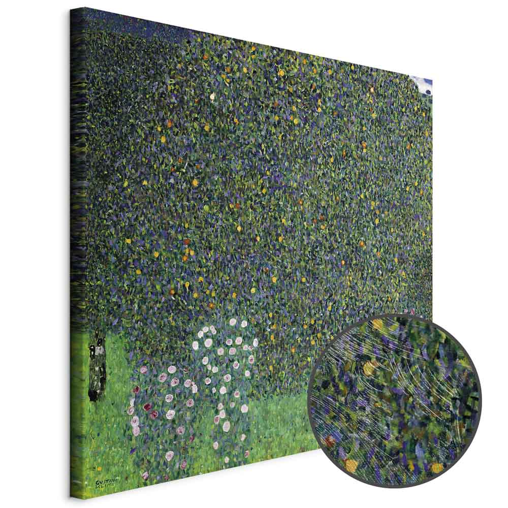 Klimt Roses in Forest Nature Canvas Print
