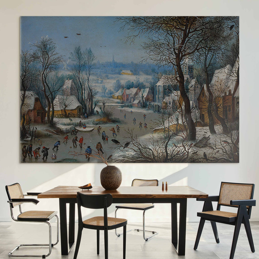 Winter Village Games Classic DIY Large Canvas Print