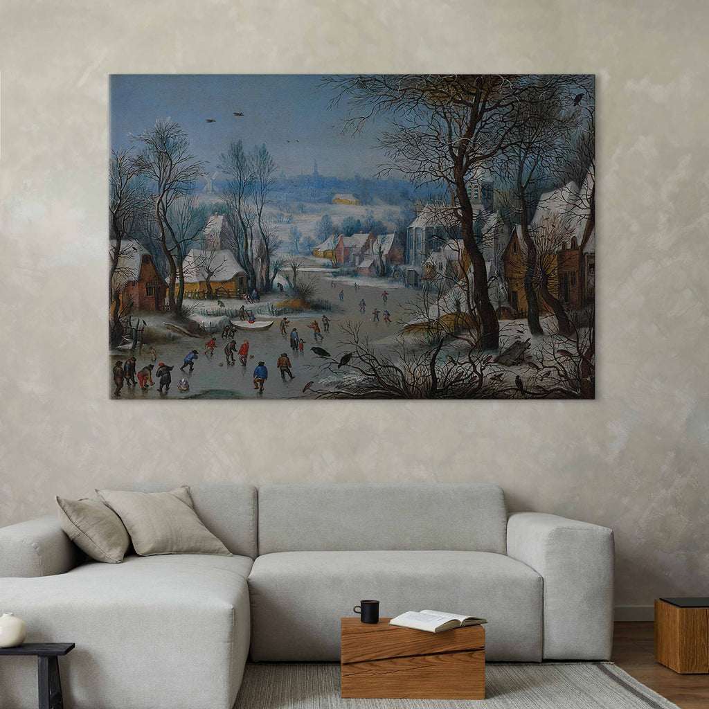 Winter Village Games Classic DIY Large Canvas Print