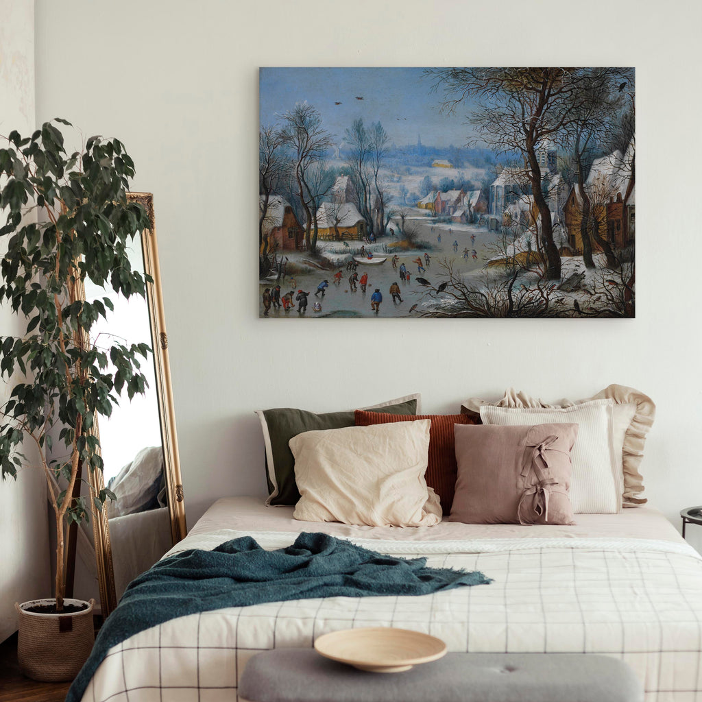 Winter Landscape Canvas Print with Bird Trap