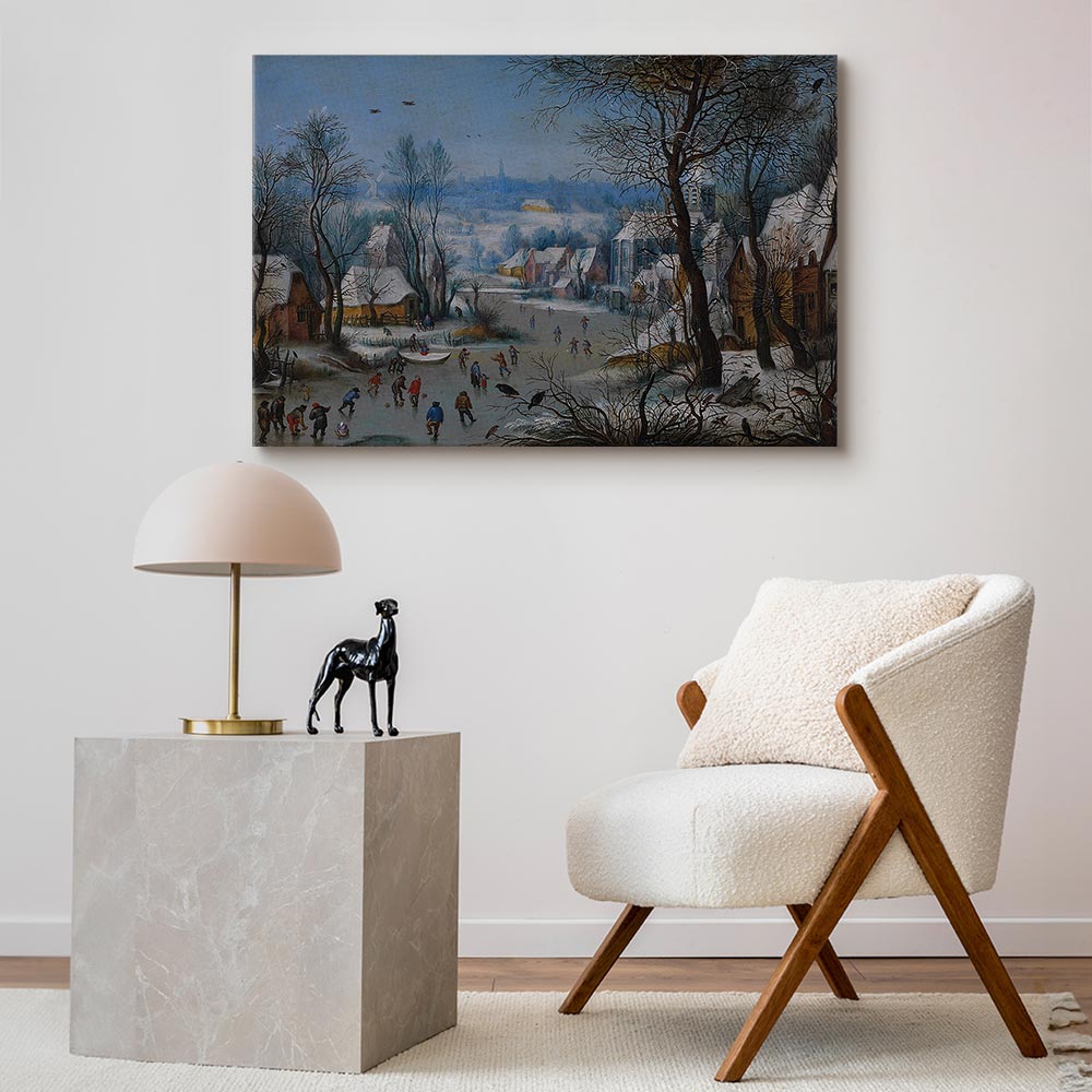 Winter Landscape Canvas Print with Bird Trap