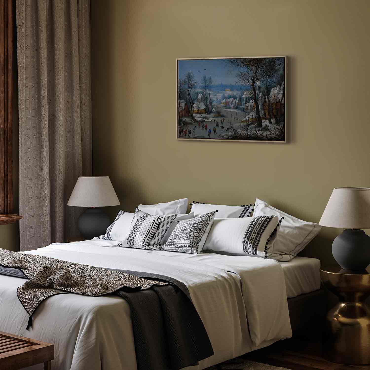 Winter Landscape Bird Trap Classic Canvas Print