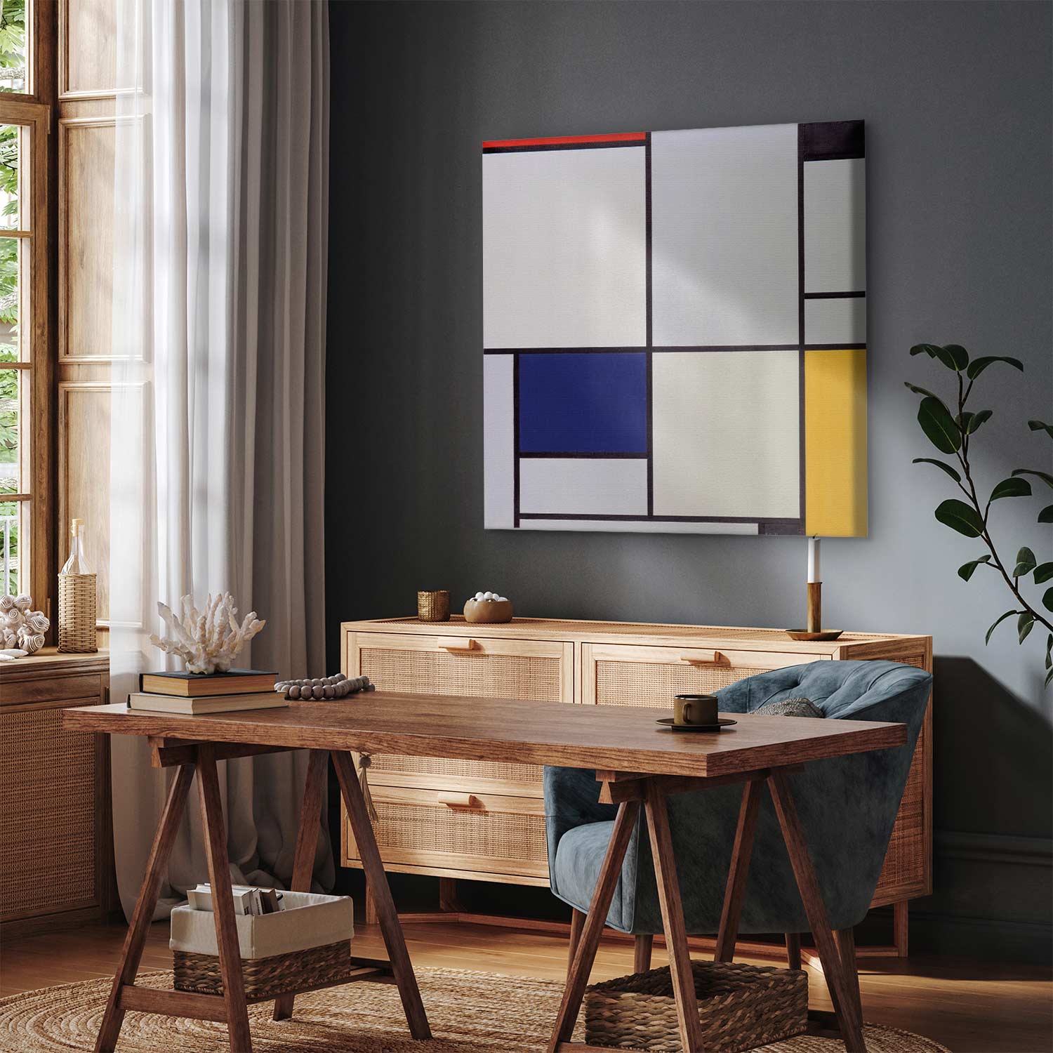 Mondrian Tableau I Geometric Abstract Canvas Print
