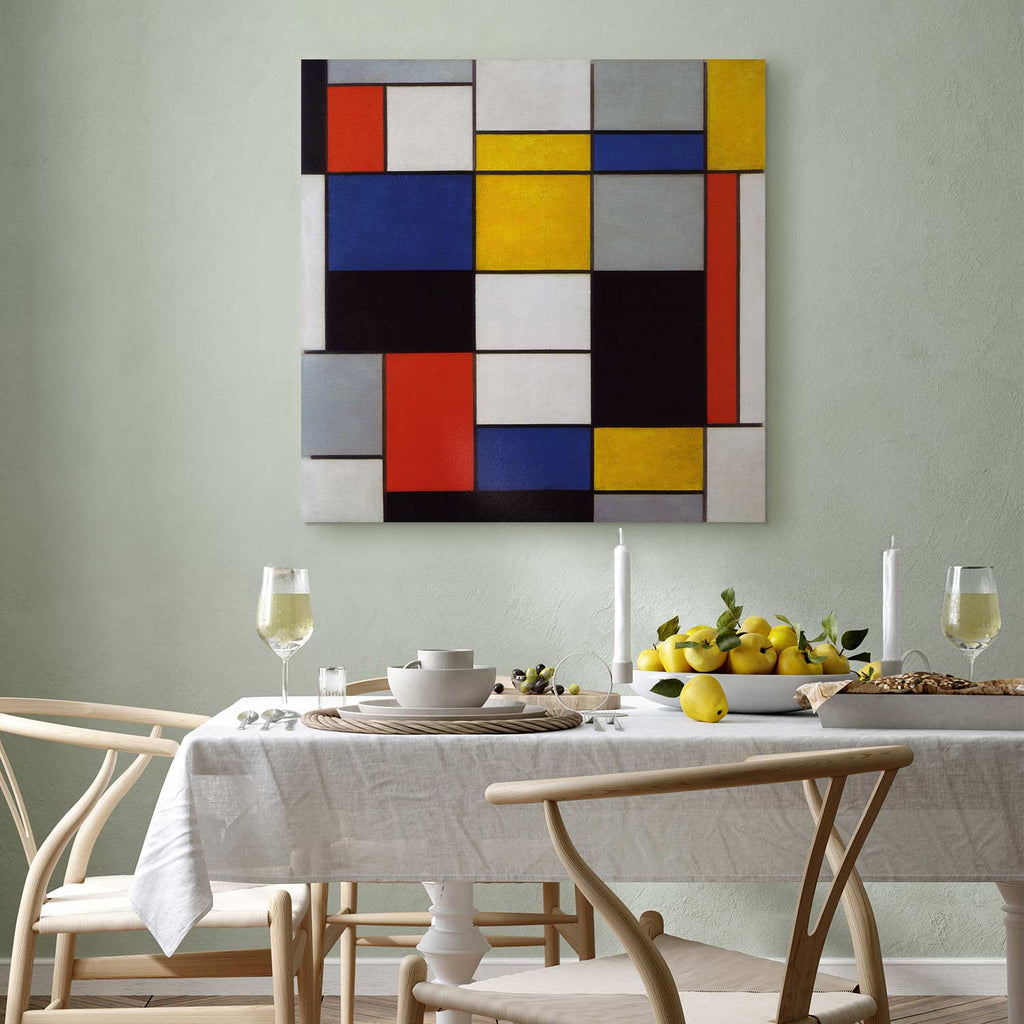 Mondrian Composition A Abstract Geometric Canvas Print