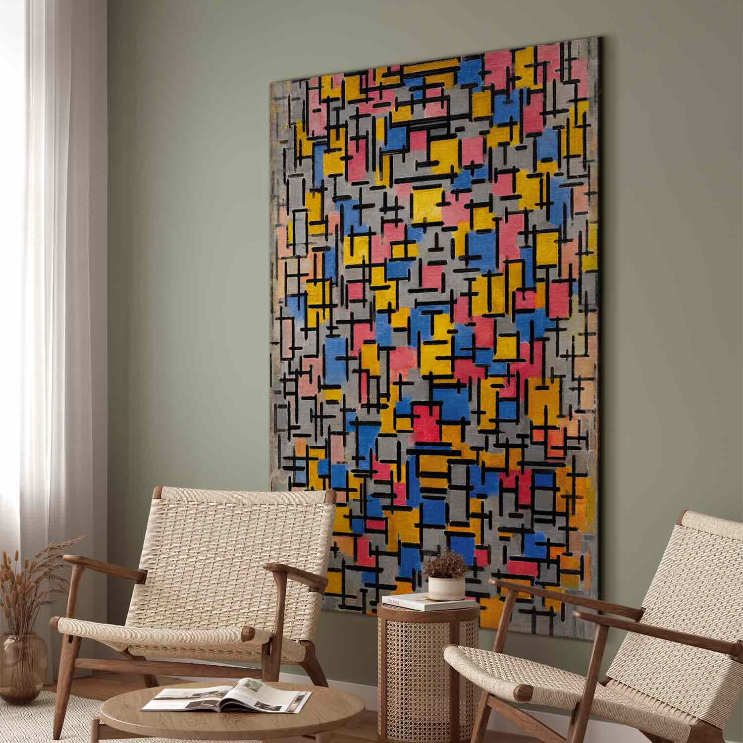 Mondrian Geometric Abstract DIY Large Canvas Print