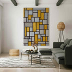 Mondrian Grid Abstract Modern DIY Large Canvas Print