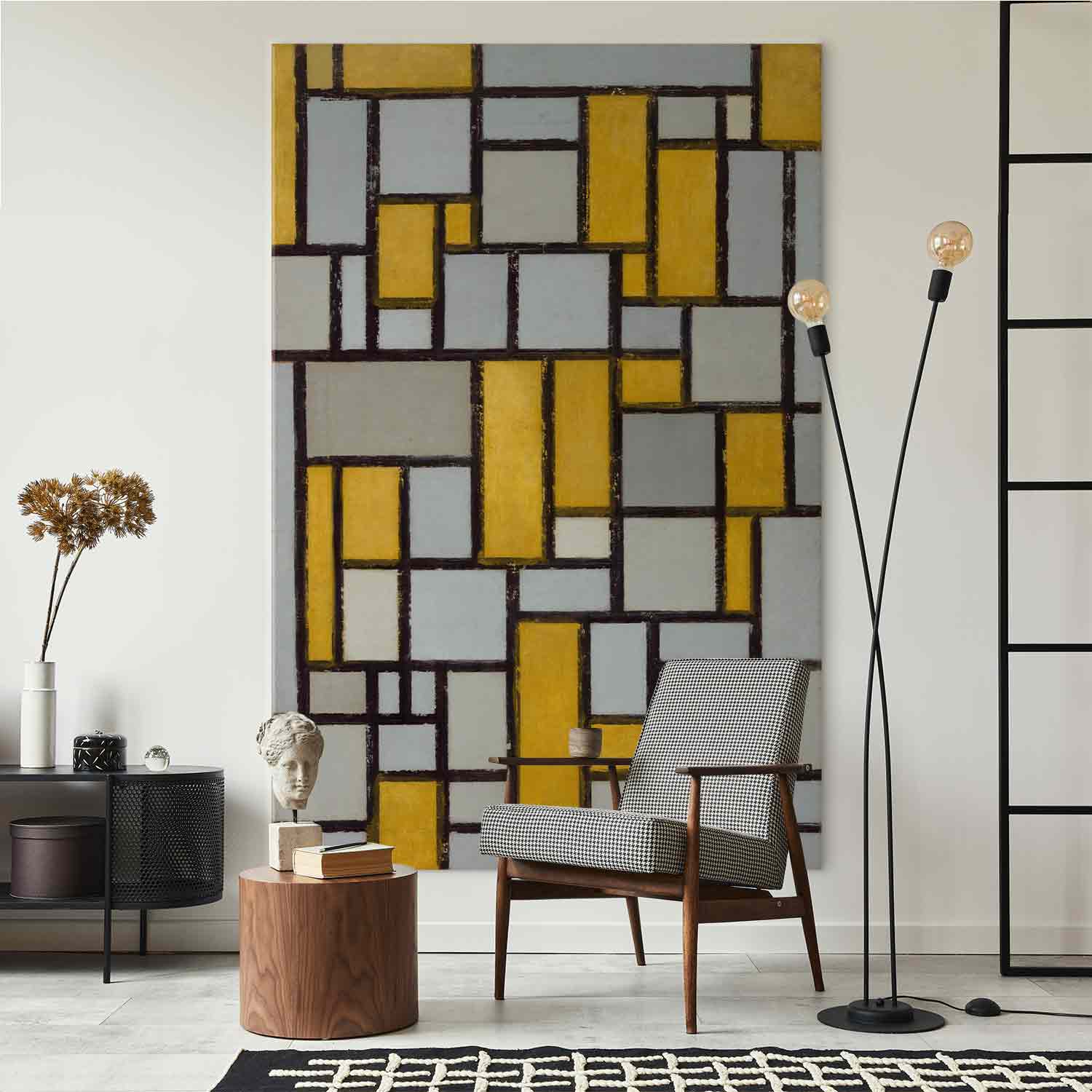 Mondrian Grid Abstract Modern DIY Large Canvas Print
