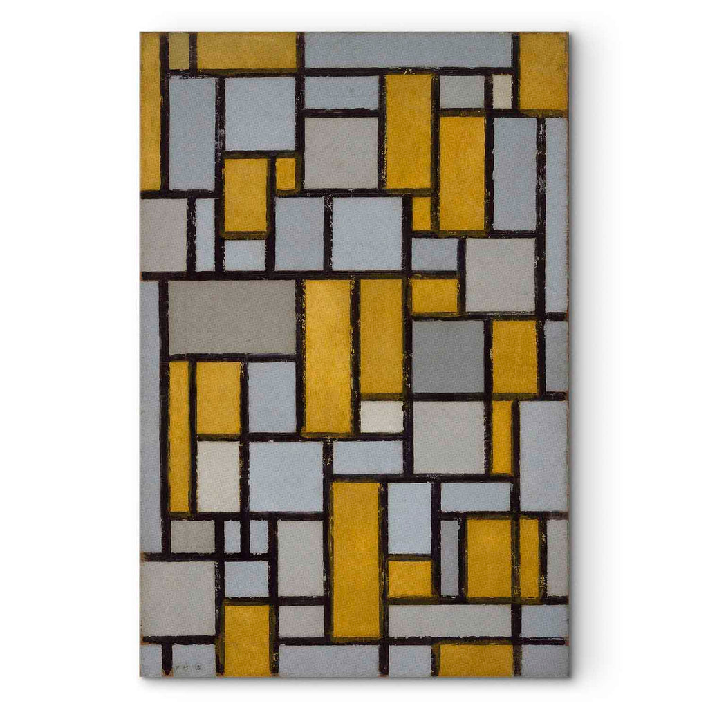 Mondrian Abstract Grid Modern Canvas Print