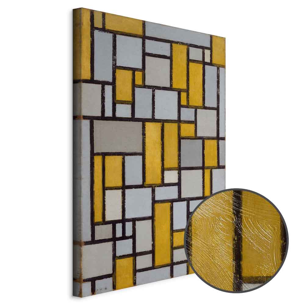 Mondrian Abstract Grid Modern Canvas Print