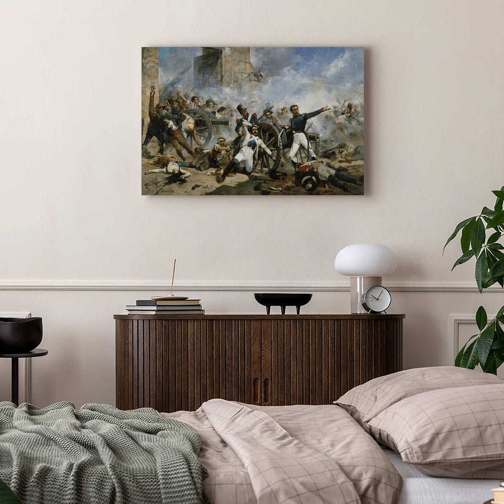 Monteleon Barracks Battle Classic Canvas Print