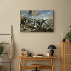 Monteleon Barracks Battle Classic Canvas Print