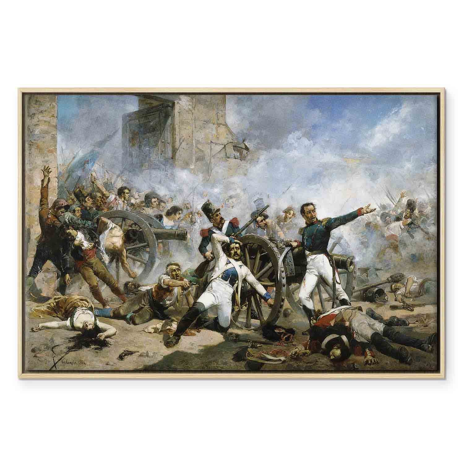 Monteleon Barracks Battle Classic Canvas Print