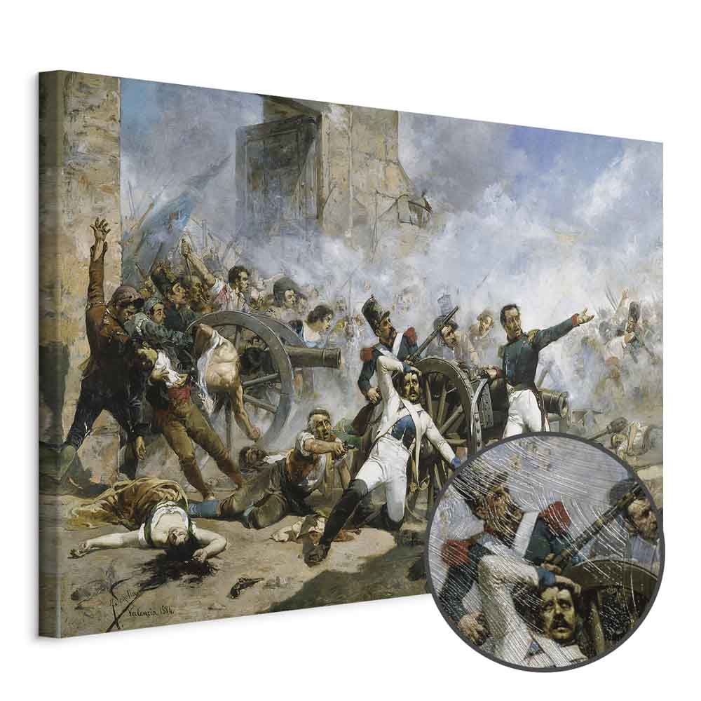 Monteleon Barracks Battle Classic Canvas Print